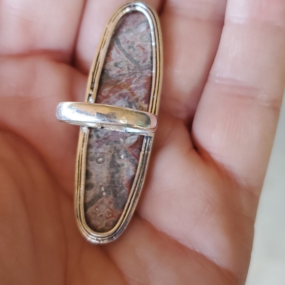 New Leopard Skin Jasper 925 Silver Statement Ring. - Picture 16 of 16